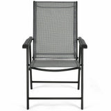 Set of 2 Outdoor Patio Folding Chairs-Gray