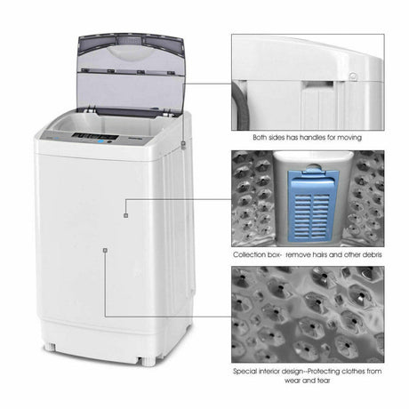 Lavadora de 12 lb totalmente automática con 10 configuraciones
