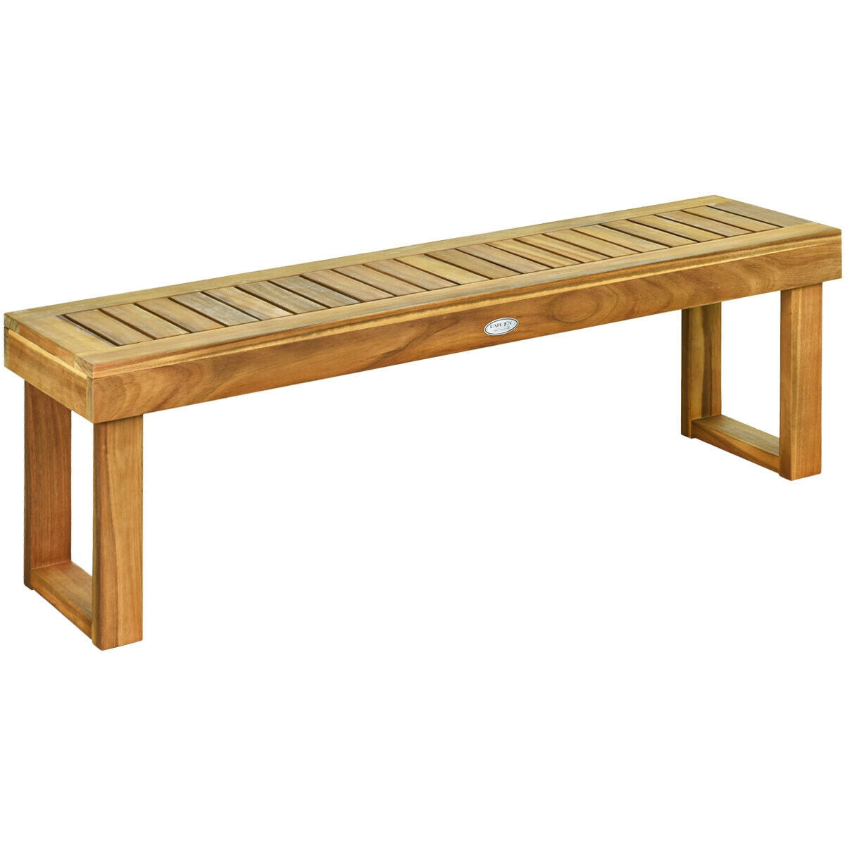 Banco de comedor de madera de acacia de 52 pulgadas con asiento de listones