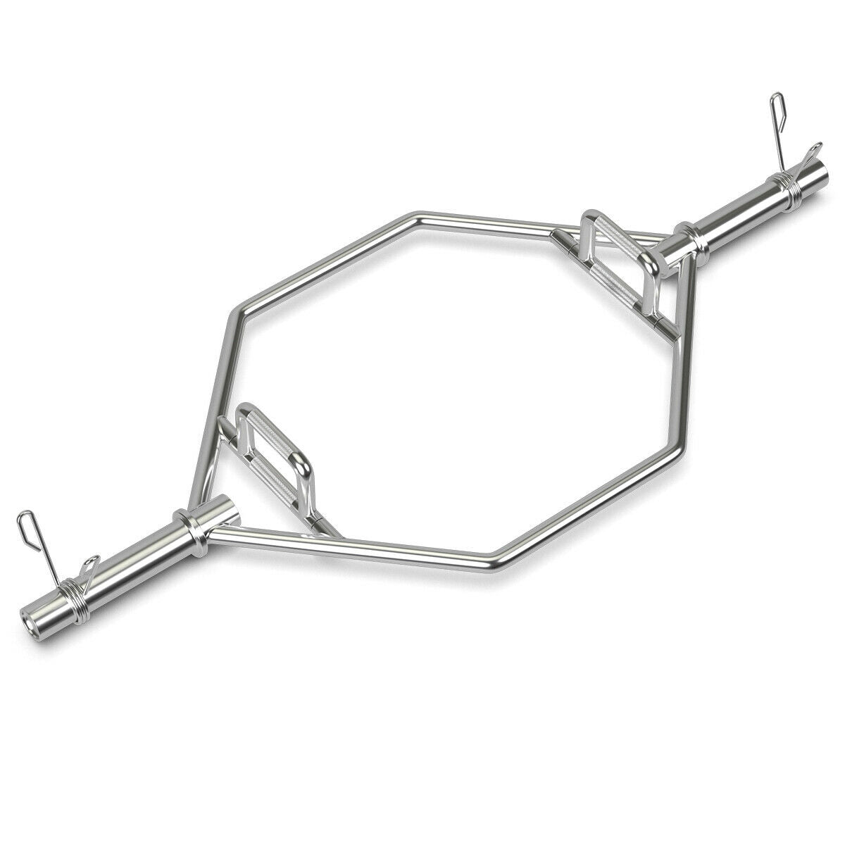 Barra olímpica hexagonal de levantamiento de peso muerto de 56 pulgadas con agarres plegables para levantamiento de potencia