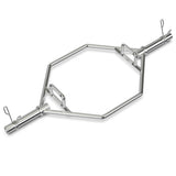 Barra olímpica hexagonal de levantamiento de peso muerto de 56 pulgadas con agarres plegables para levantamiento de potencia