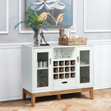 Mueble de almacenamiento de vino de madera Aparador Consola Buffet Servidor - Blanco