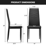 Juego de 4 sillas de comedor de respaldo alto con cuero de PVC y almohadillas antideslizantes para los pies