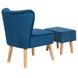 Juego de otomana y sillón auxiliar moderno con reposapiés