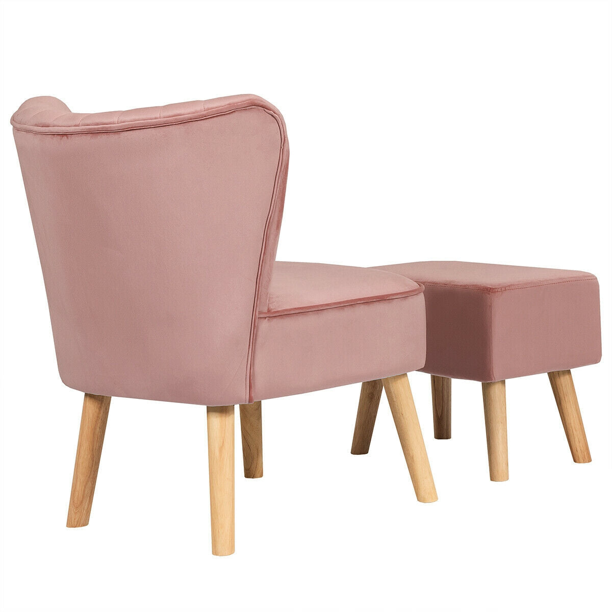Juego de otomana y sillón auxiliar moderno con reposapiés
