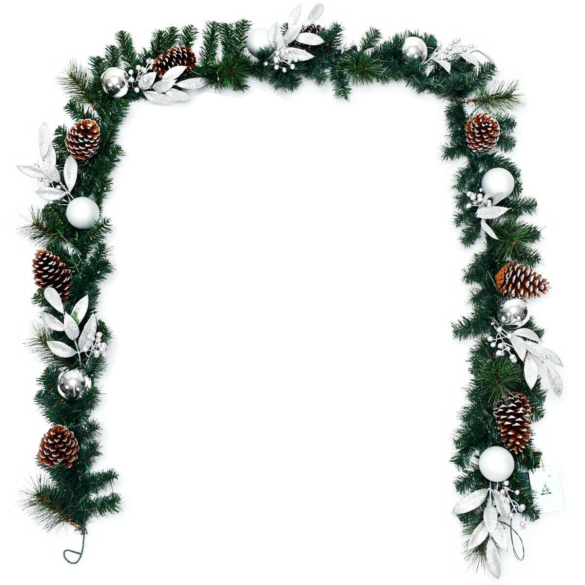 Guirnalda artificial preiluminada de Navidad de 9 pies con luces LED