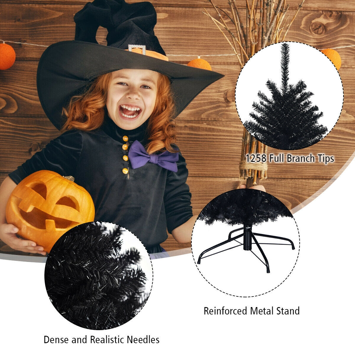 Árbol de Navidad/Halloween Artificial Plegable de 2.29 Metros