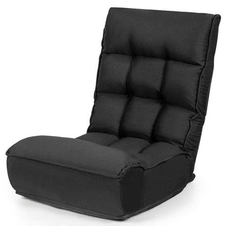 4-Position Adjustable Floor Chair Folding Lazy Sofa