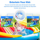 Casa inflable para niños con tobogán de agua sin soplador