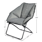 Silla de camping de ocio plegable de gran tamaño con estructura de hierro resistente