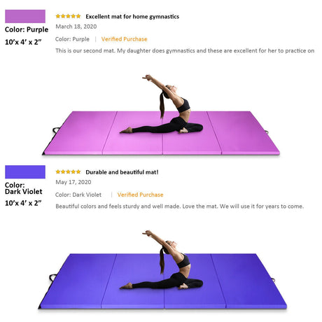 Colchoneta plegable de gimnasia de 4 pies x 10 pies x 2 pulgadas
