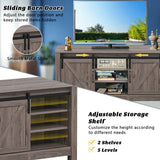 Mueble para TV de 55 pulgadas con puertas corredizas estilo granero y estantes ajustables