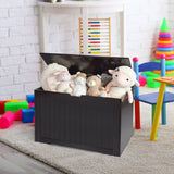 Baúl de juguetes de madera, banco de almacenamiento para niños