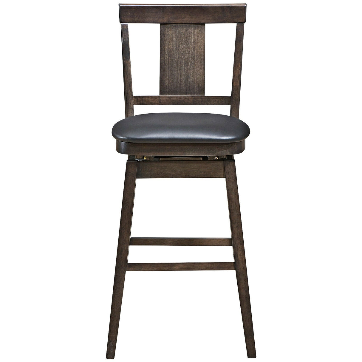 24 inch Swivel Upholstered Counter Height Bar Chair with Rubber Wood Legs