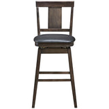 24 inch Swivel Upholstered Counter Height Bar Chair with Rubber Wood Legs