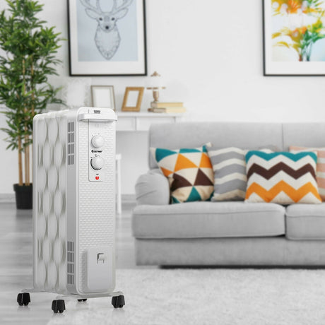 Calefactor de aceite de 1500 W, radiador portátil con termostato ajustable