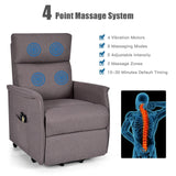 Sillón reclinable de masaje con elevación eléctrica para personas mayores con cojín acolchado grueso