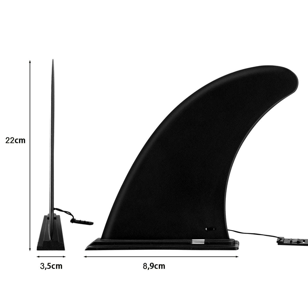 Quilla central única desmontable de 9 pulgadas para tabla de surf y SUP