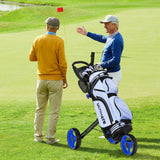 Carro de golf plegable de 3 ruedas con freno, marcador y mango ajustable