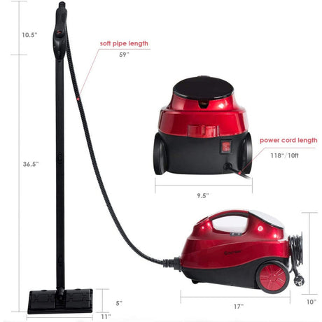 Mopa limpiadora a vapor multiusos de alta resistencia de 2000 W con unidad manual desmontable