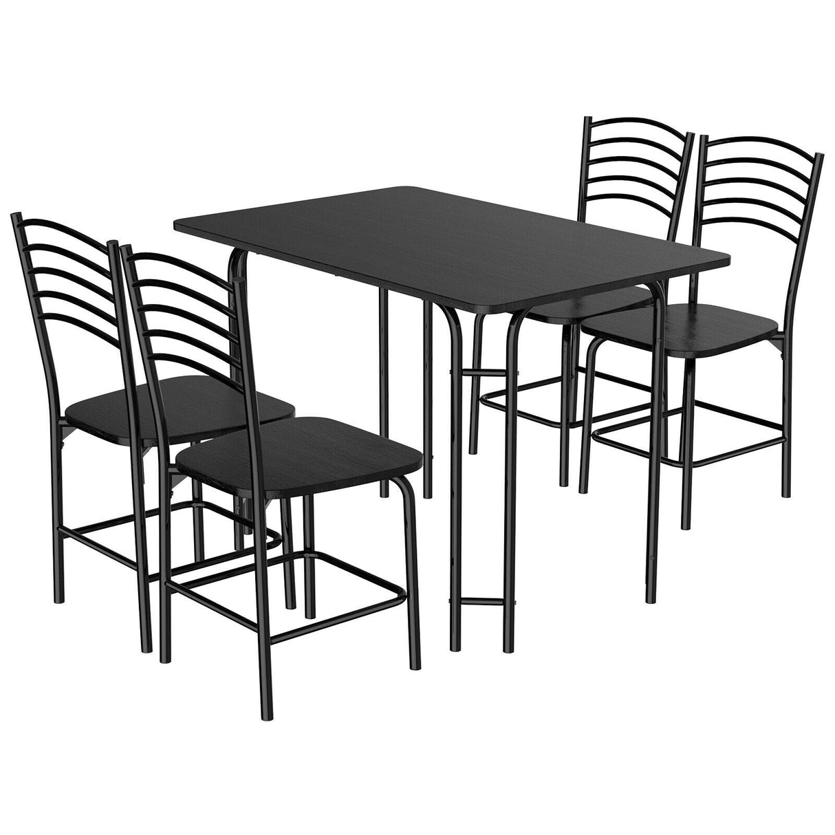 Juego de comedor rectangular de madera de 5 piezas