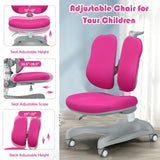 Silla estudiantil de altura regulable con ruedas con freno de asiento y soporte lumbar para el hogar y la escuela