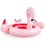 Isla flotante inflable Flamenco para 6 personas con 6 portavasos para piscina y río