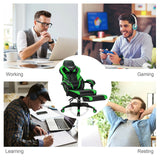 Silla gaming ajustable con reposapiés