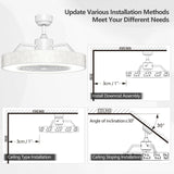 23 Inch Ceiling Fan with LED Light and Remote Control