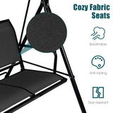 3 Person Steel Frame Patio Swing with Polyester Angle and Adjustable Canopy