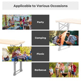 Mesa de Picnic Plegable de Madera para Exteriores de 66.5 Pulgadas con Alturas Ajustables