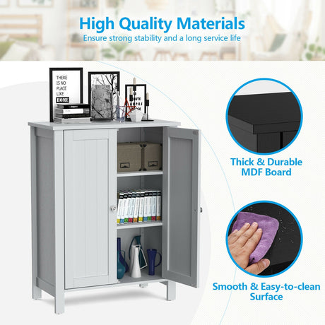 Organizador de almacenamiento de pie para baño de 2 puertas con ahorro de espacio