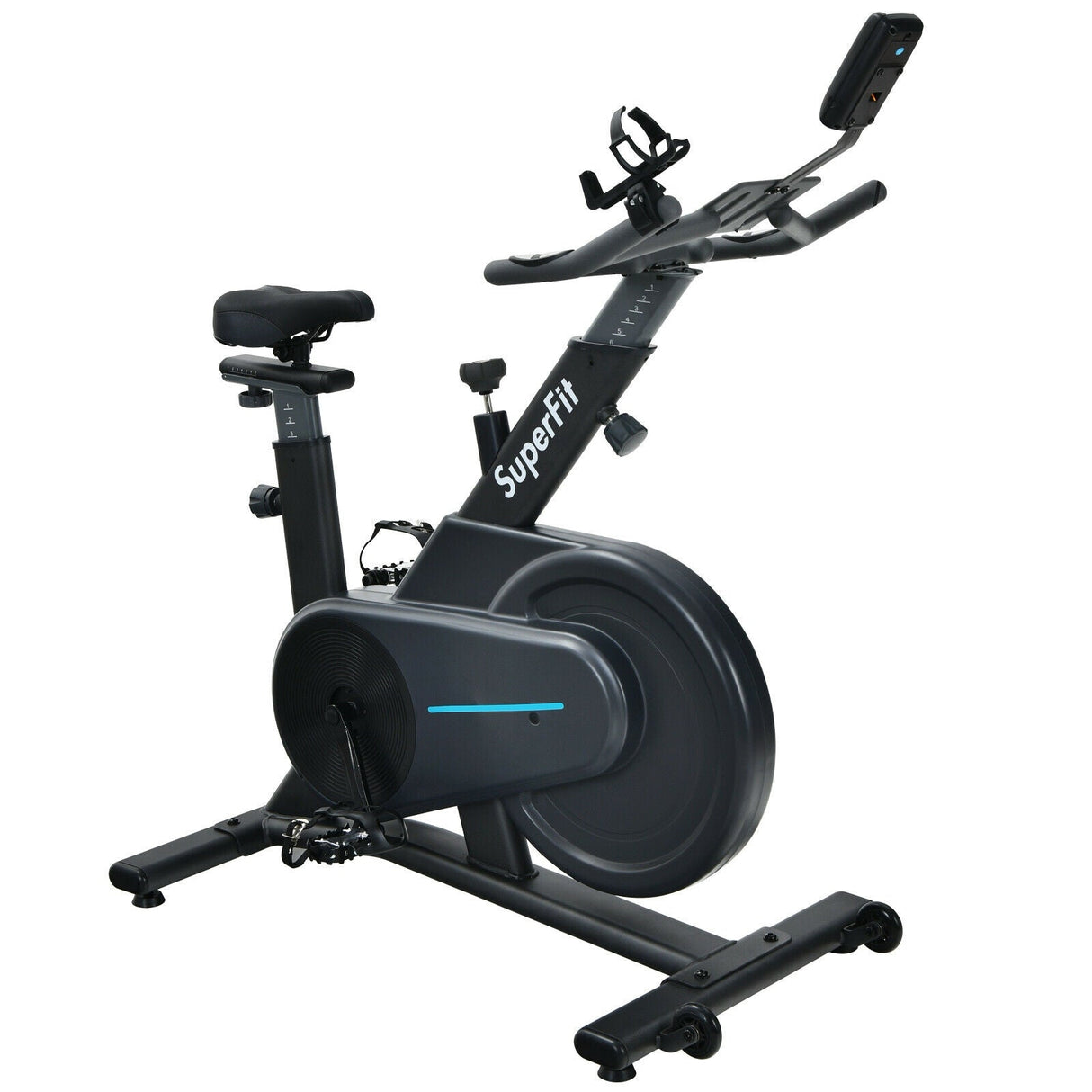 Bicicleta estática magnética con asiento y manillar ajustables