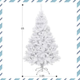 6' / 7.5' / 9' Hinged Artificial Christmas Tree with Metal Stand