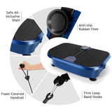 Máquina Mini Plataforma Vibratoria de Fitness con Control Remoto y Bandas de Resistencia - Azul