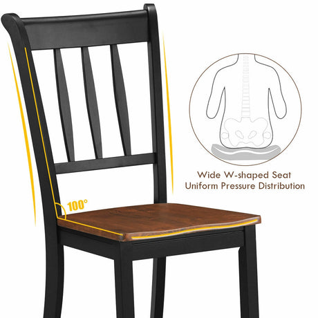 2 sillas de comedor de madera maciza Whitesburg con respaldo de huso