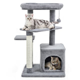 Árbol para gatos con percha y pelota colgante para juego y descanso en interiores