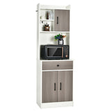 Alacena de cocina de 3 puertas y 71 pulgadas con despensa, bufé, almacenamiento y estante ajustable