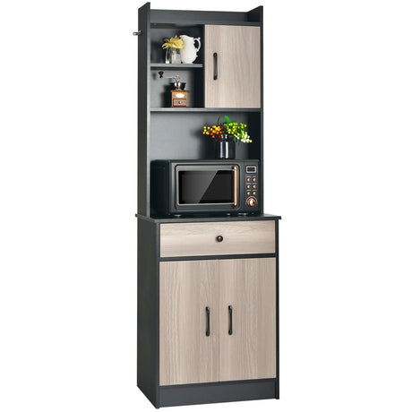 Alacena de cocina de 3 puertas y 71 pulgadas con despensa, bufé, almacenamiento y estante ajustable