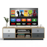 Mueble Moderno para TV de 55 Pulgadas con 2 Armarios de Almacenamiento para Televisores de hasta 60 Pulgadas