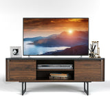 Mueble de TV de madera con armarios de almacenamiento de 2 puertas para televisores de hasta 55 pulgadas