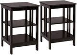 2 Pieces 3-Tier Nightstand with Reinforced Bars and Stable Structure
