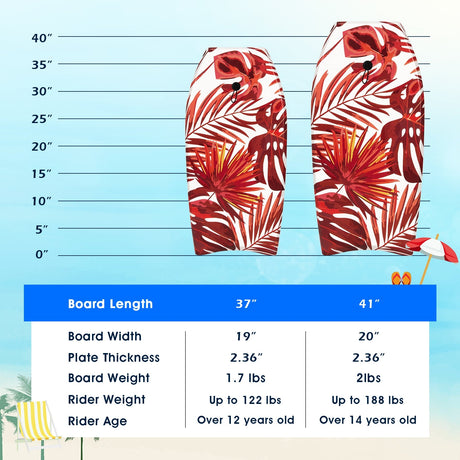 Tabla de surf ligera de 37 pulgadas con quilla y núcleo de EPS para niños y adultos