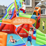 Castillo Hinchable Infantil 6 en 1 de Barco Pirata con Tobogán de Agua, Pistolas de Agua y Soplador de 735W