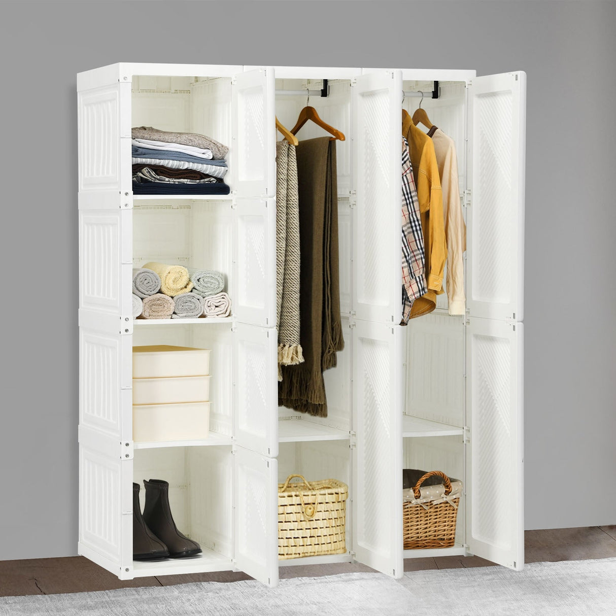 Organizador Plegable de Ropa para Armario con 8 Compartimentos