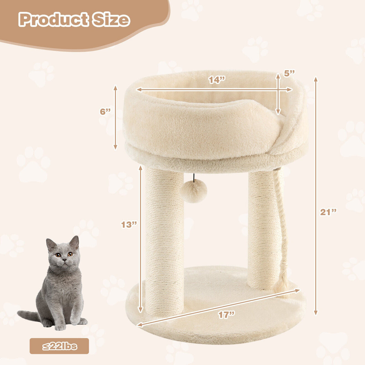 Árbol para gatos con plataformas de felpa y rascador