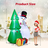 Set de Decoración Navideña Inflable de Muñeco de Nieve y Árbol de 6 Pies de Altura con Luces LED
