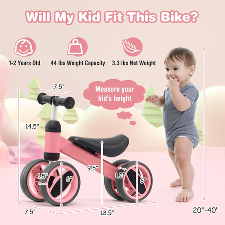 Bicicleta de equilibrio de 4 ruedas para bebé