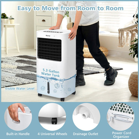 Enfriador de Aire 3 en 1 – Ventilador y Humidificador con Control Remoto