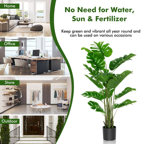 Set de 2 Piezas de Árbol Artificial Monstera de 5 Pies
